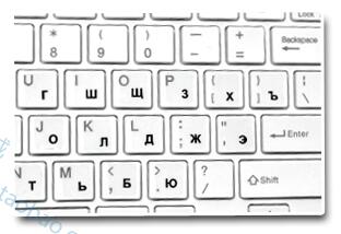 Pegatinas de plástico ecológico para teclado de letras rusas, color blanco, fondo transparente