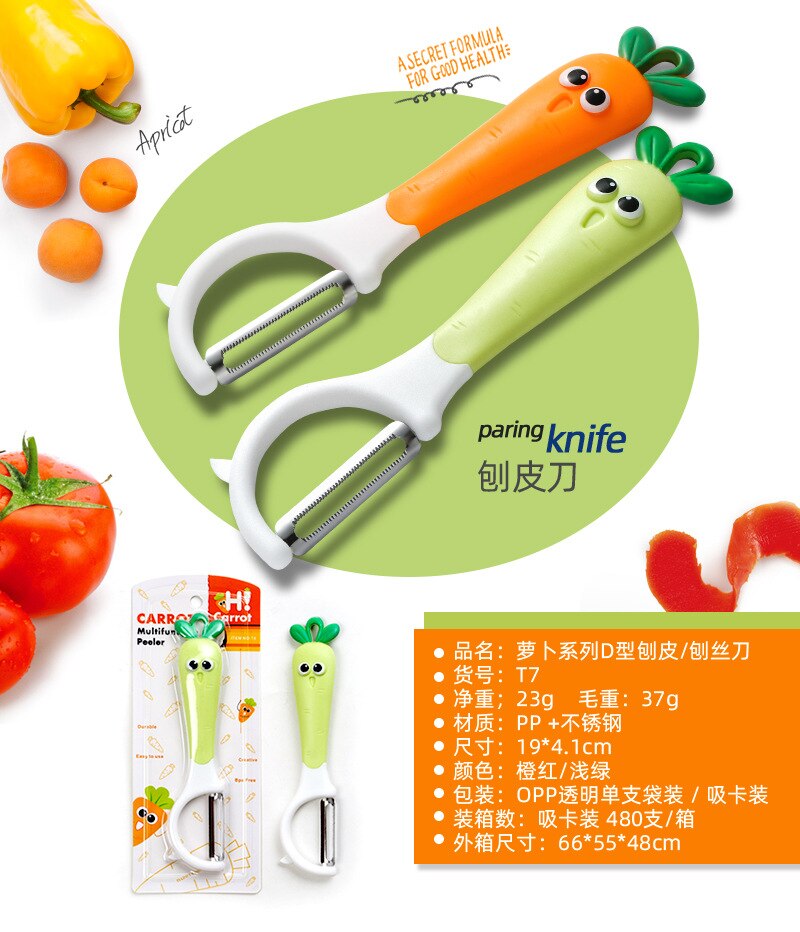 Grappig Multifunctionele Pinguïn Groentesnijder Dunschiller Maïs Cutter Wortel Shreder Aardappel Wortel Rasp Keuken Tool Corkscrew: B-Random Color