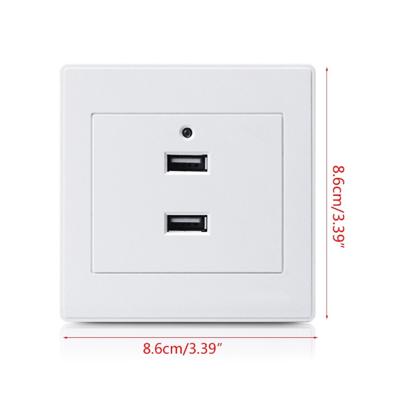 Grounded Electric Wall Charger Adapter Charging 2/4 Ports USB Mounting Wall Socket Charger Power Adapter Plug Outlet
