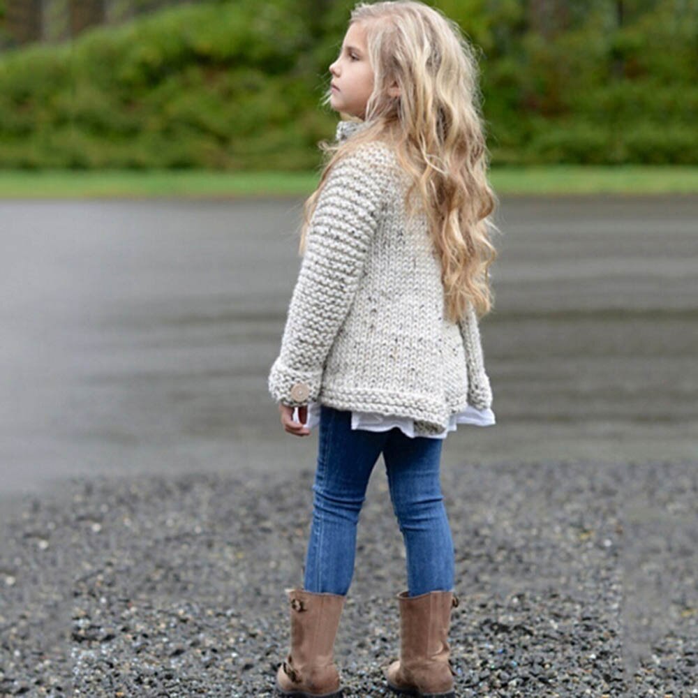 Toddler Kids Baby Girls Outfit abbigliamento bottone maglione lavorato a maglia Cardigan cappotto top abbigliamento per bambini abbigliamento per ragazze