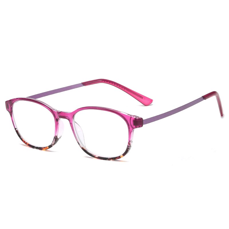 Floral Reading Glasses Frame Women Luxury Brand Stylish Ultralight Red Purple Eyeglasses Female Spectacles Diopter +1.0 to +3.5: +150 / Purple Frame