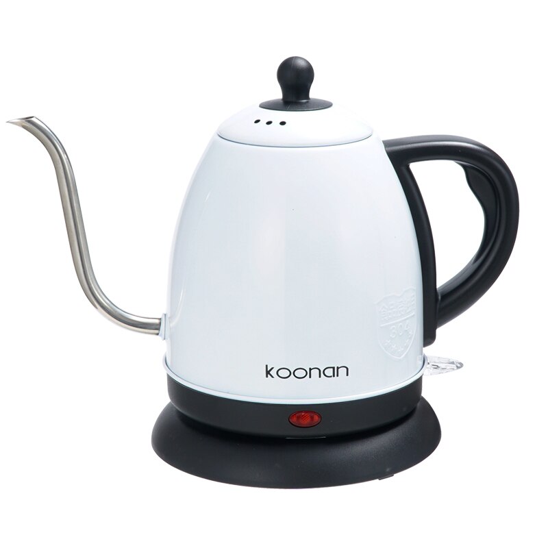 1l svanehals elkedel elektrisk vandkedel rustfrit stål til dryp kaffe te 1500w sluk automatisk automatisk vandkande: Hvid