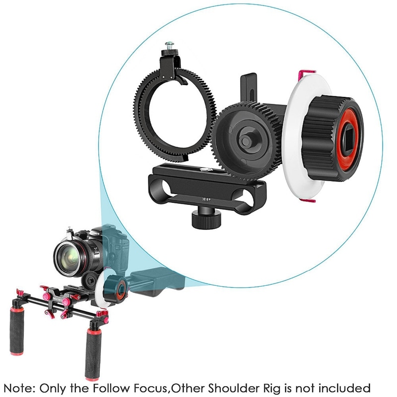 Follow Focus with Gear Ring Belt for Canon and Other DSLR Camera Camcorder DV Video Fits 15mm Rod Film Making System