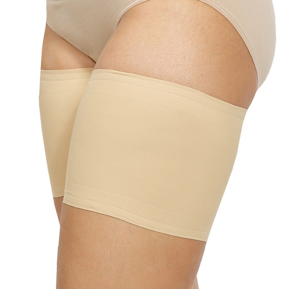1 par halkfria silikonstrumpor benärmar legging sportstrumpor kalori viktminskning tunna smalbensben skydd gummibensband: Beige / D 58-65cm