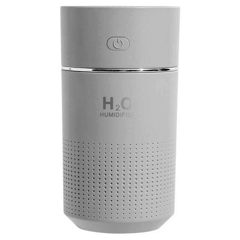 360ml Car Capacity Air Humidifier USB Rechargeable Wireless Ultrasonic Aroma Water Mist Diffuser Home Light Humidificador: Gray