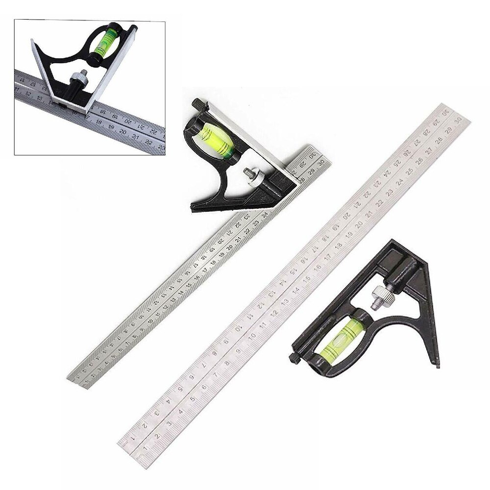 3 In 1 Square Angle Ruler Woodworking DIY Movable Square Rulers Precise Measuring Tools Hardware Angle Spirit Level Universal