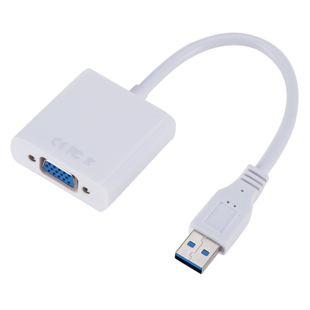 Kebidumei usb 3.0 til vga adapter ekstern skjermkort multi vise omformer til vinne 7/8/10 skrivebord laptop pc projektor Observere: Hvit