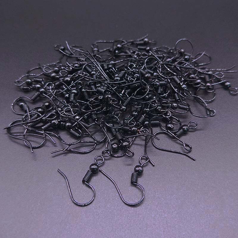 20x17mm DIY Earring Findings components Earrings Clasps Hooks Fittings DIY Jewelry Accessories Alloy Hook Earwire Jewelry: Black / 100PCS