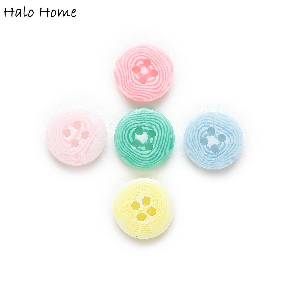Stely 50 Stuks Gemengde Ingebed Inline Patroon Hars 4 Gaten Naaien Kleding Resin Knoppen Scrapbooking Card Making Diy 13mm