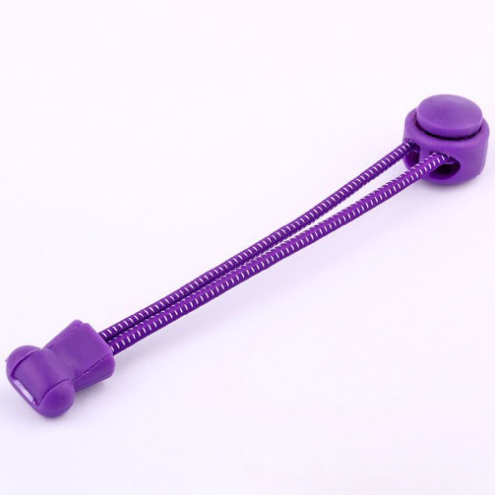 1pc 19 farger sneaker skolisser elastisk uten knyte sko lisser strekk låse sent lisser rask gummi rund skolisser: Lilla