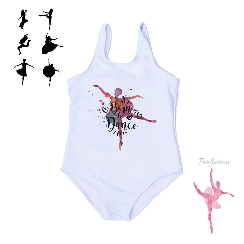 Vêtements de danse pour bébés filles, justaucorps de gymnastique pour enfants, vêtements de danse de Ballet, vêtements de plage: S4812-A030WH