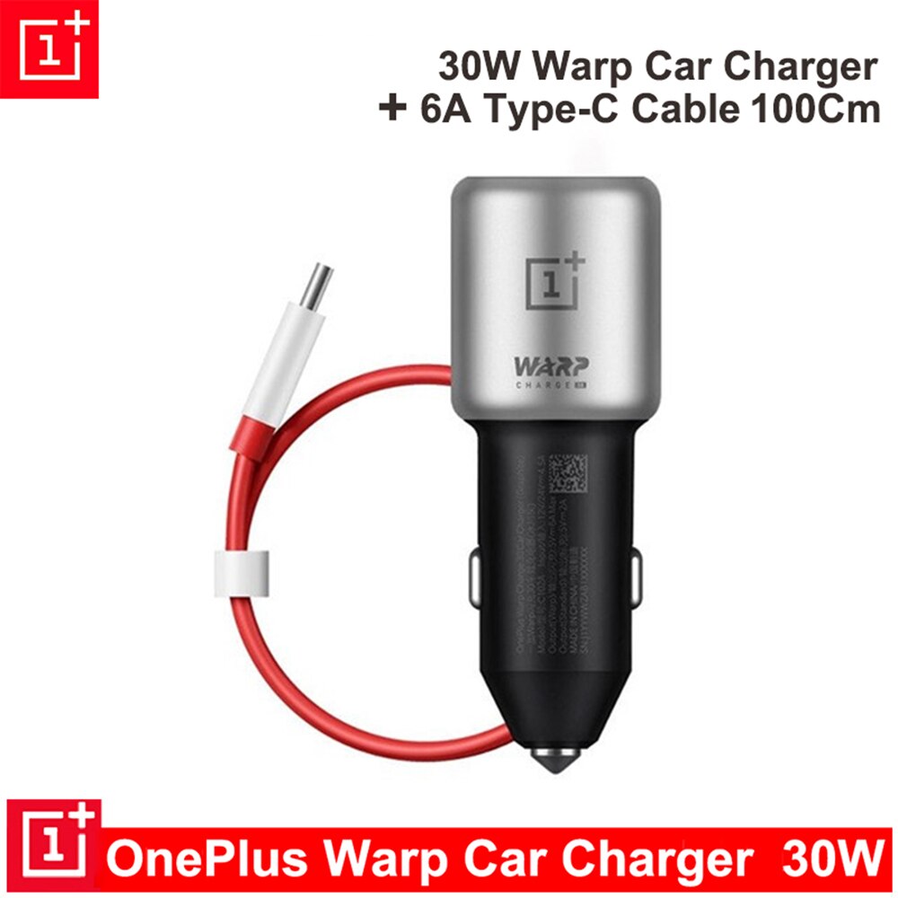 Original Oneplus 30W Warp Charge Car Charger Output 5V6A Max For Oneplus 7 Pro Normal QC For Oneplus 3/3T/5/5T/6/6T/7/Pro/8/8T..: Car Add 100CM Cable