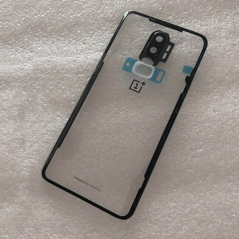 Original Back Glass Cover Oneplus 6 6T Battery Cover Door One PLUS 6 Housing Rear Panel Case Oneplus 6T Back Battery Cover: 6-Transparent