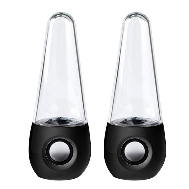 LED Licht Wasser Tanzen Lautsprecher Brunnen Lautsprecher HIFI Stereo SoundBox 3D umgeben Lautsprecher Für PC Telefon Tablette-Spiel-Spieler: Schwarz