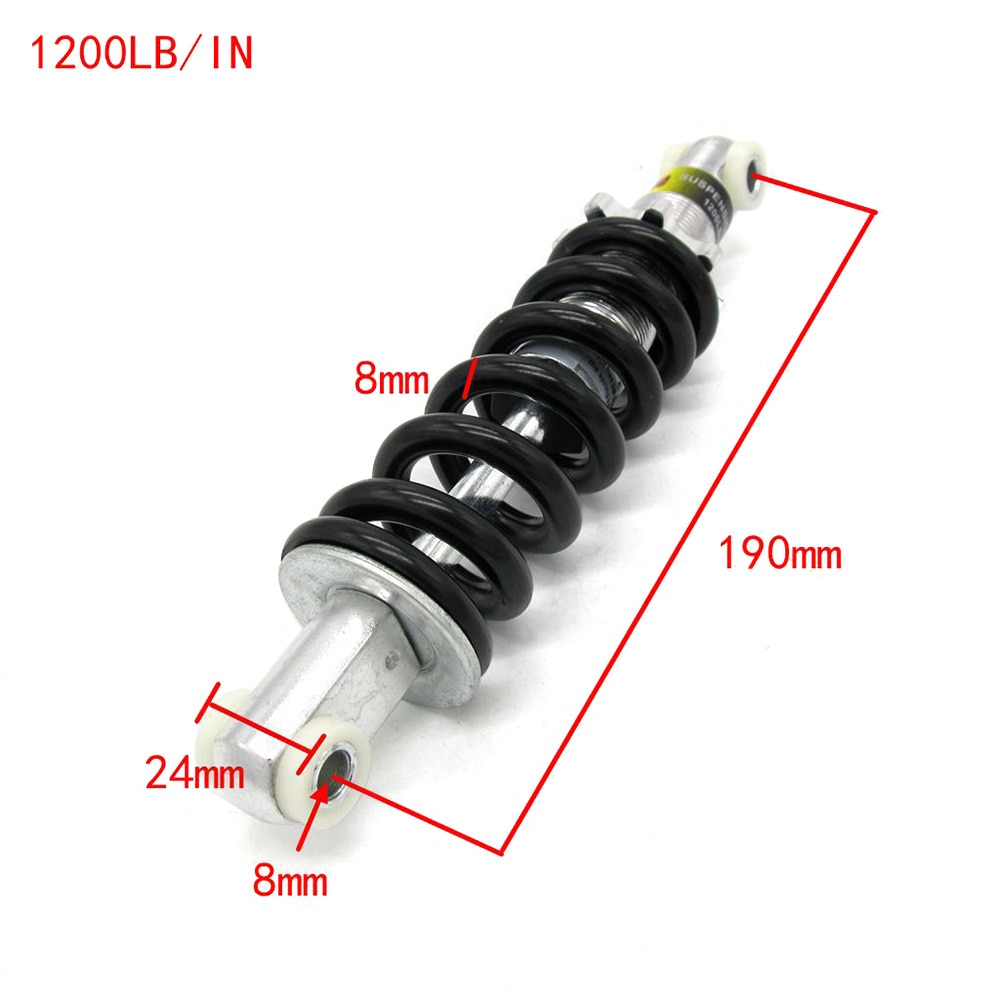 190mm 1200LB/IN Rear Back Shock Absorber Suspension for Dirt Bike Motorcycle 2 Stroke Quads Bicycle Parts Rear Shock