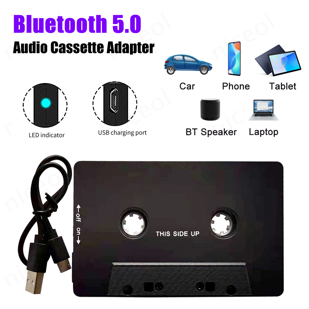 Bluetooth Aux Audio- Adapter Auto drahtlose Kassette BT 5,0 Konverter Universal- Autocar Band AAC MP3 SBC Stereo Spieler
