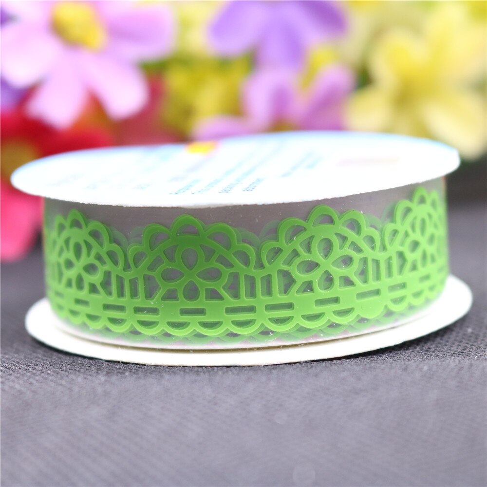 1 stücke Süssigkeit Farben Spitze Band Dekoration Rolle DIY Washi Dekorative klebrig Papier Maskierung Band Klebeband Sammelalbum Band