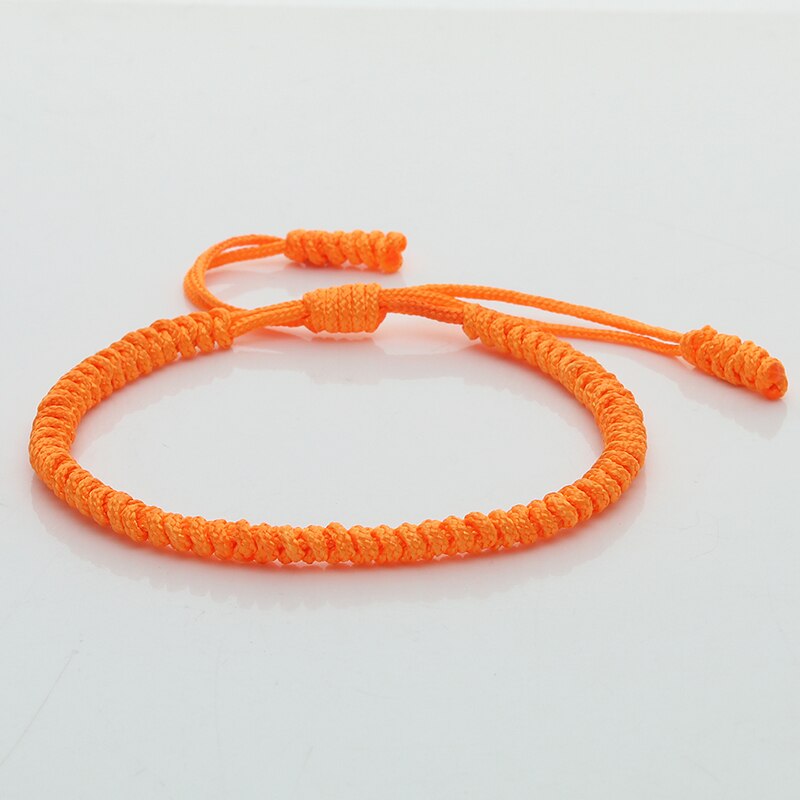 Handmade Bracelet Orange Braided Knot Rope Adjustable Charm Tibetan Buddhist Bracelets For Women Men Jewely Friend