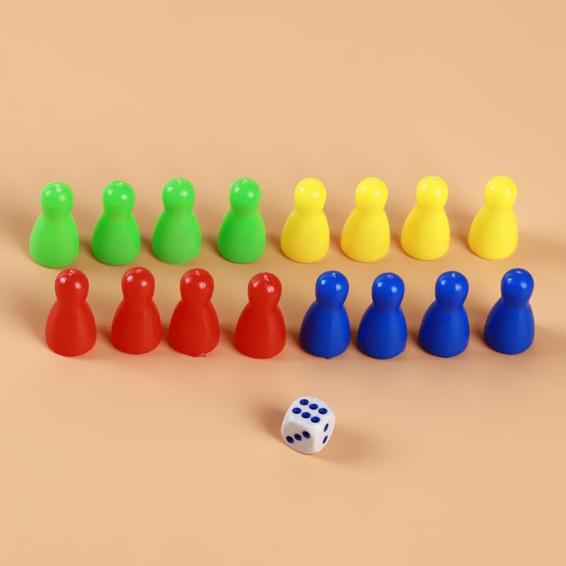 1 sæt plastik skakbrikker terninger sæt puslespil pædagogisk legetøj til børn farverigt flyvende skak brætspil tilbehør til festspil