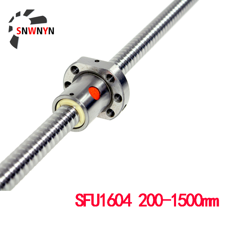 SFU1604 Kugelumlaufspindel RM1604 200 300 350 400 450 500 550 600 650 1000 1500mm Ende Maschine Ball Schraube &Ampere; einzigen Flansch BallNut Für CNC