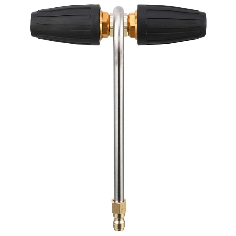 Gutter Cleaner Attachment for Pressure Washer, 2 Rotating Turbo Nozzle, 1/4 Inch Quick Connect, 3300 PSI