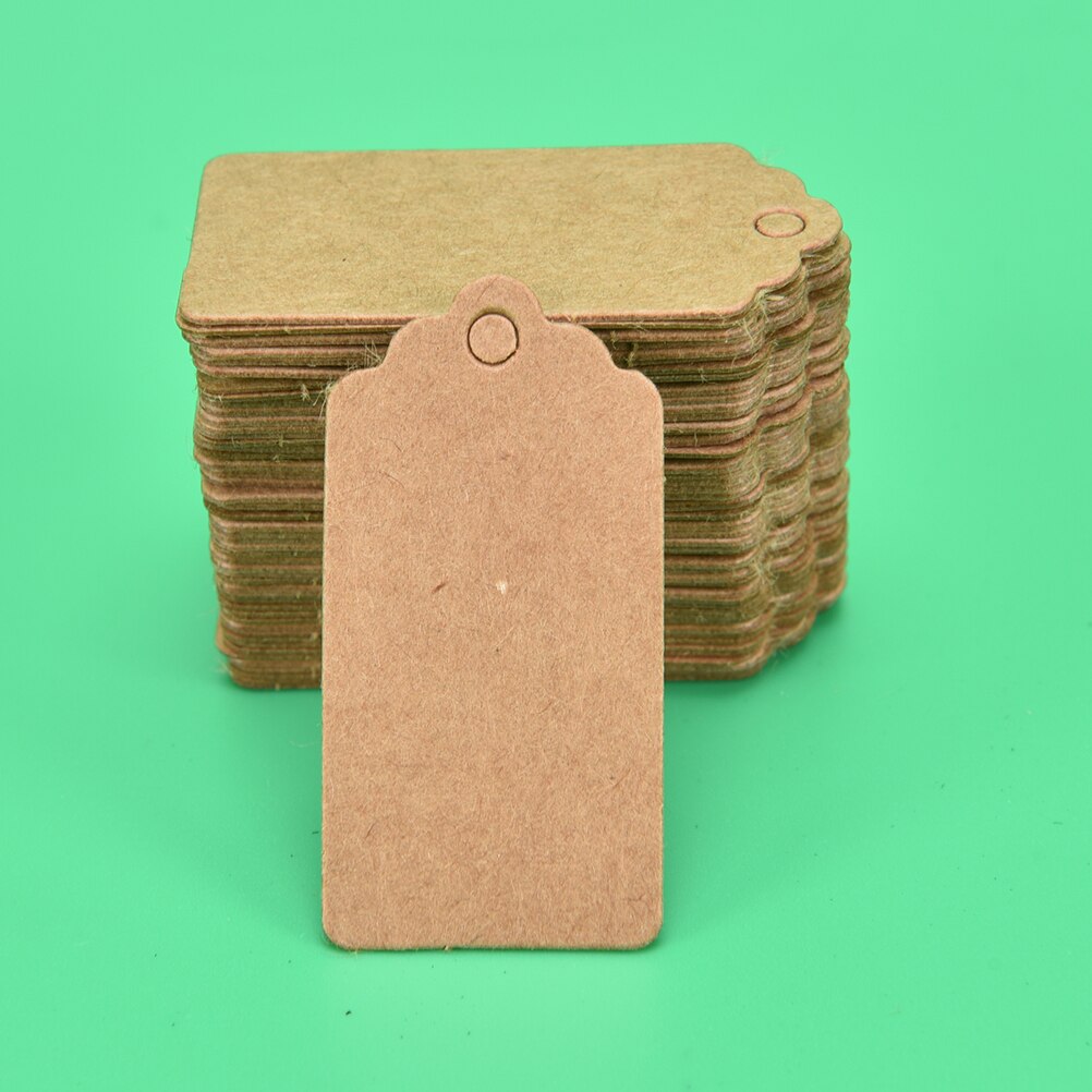 100 stk kraft prismærker til tøj hænge gør-det-selv julebryllupsfest indretning rektangel papir etiket 4 x 2cm