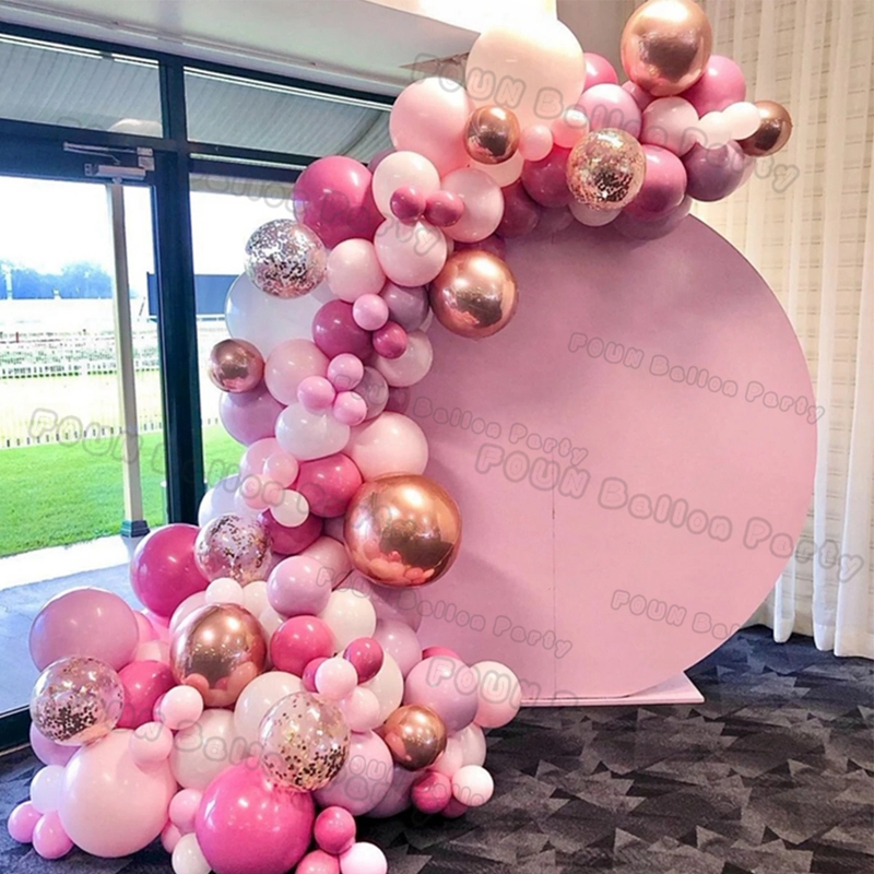 Kit de arco de guirnalda de Globos rosas, decoraciones para de cumpleaños, Foil de cumpleaños para niños, Globos de oro blanco, decoración de boda, Globos para Baby Shower
