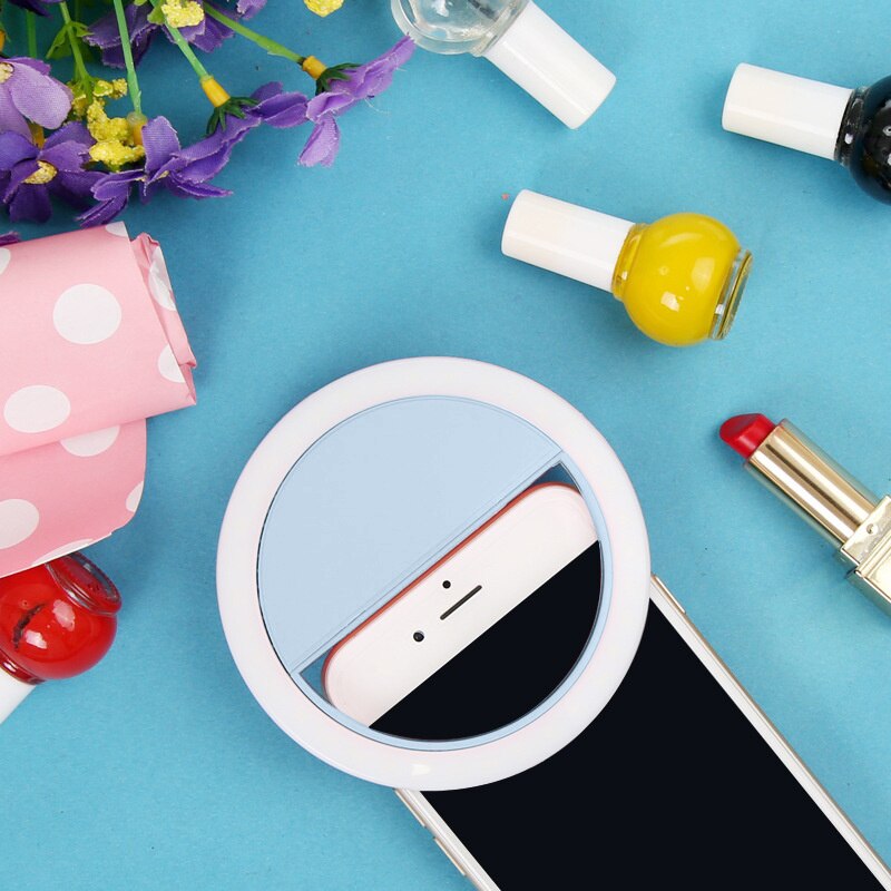 Ring Light Mini LED Lamp Fill-in Phone Light Selfie Light for iPhone Samsung Smartphone PC Portable Clip-on Selfie Lamp: B