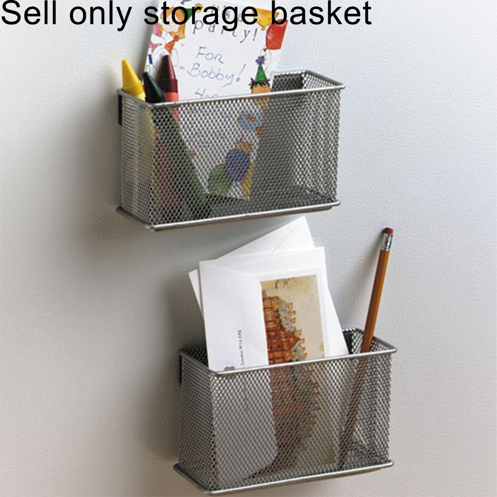 Kitchen Document Storage Basket Magazines For Refrigerator Home Magnetic Suction Office Whiteboard Wire Mesh Desk Tray Organizer