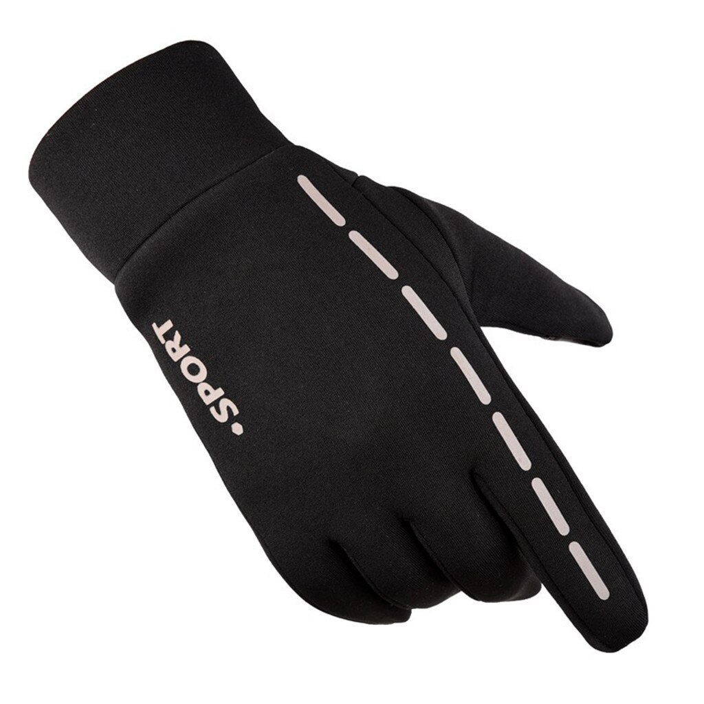 Guantes Térmicos cálidos de invierno a prueba de viento e impermeables para hombre con puños elásticos antideslizantes para exteriores, guantes con forro suave: D