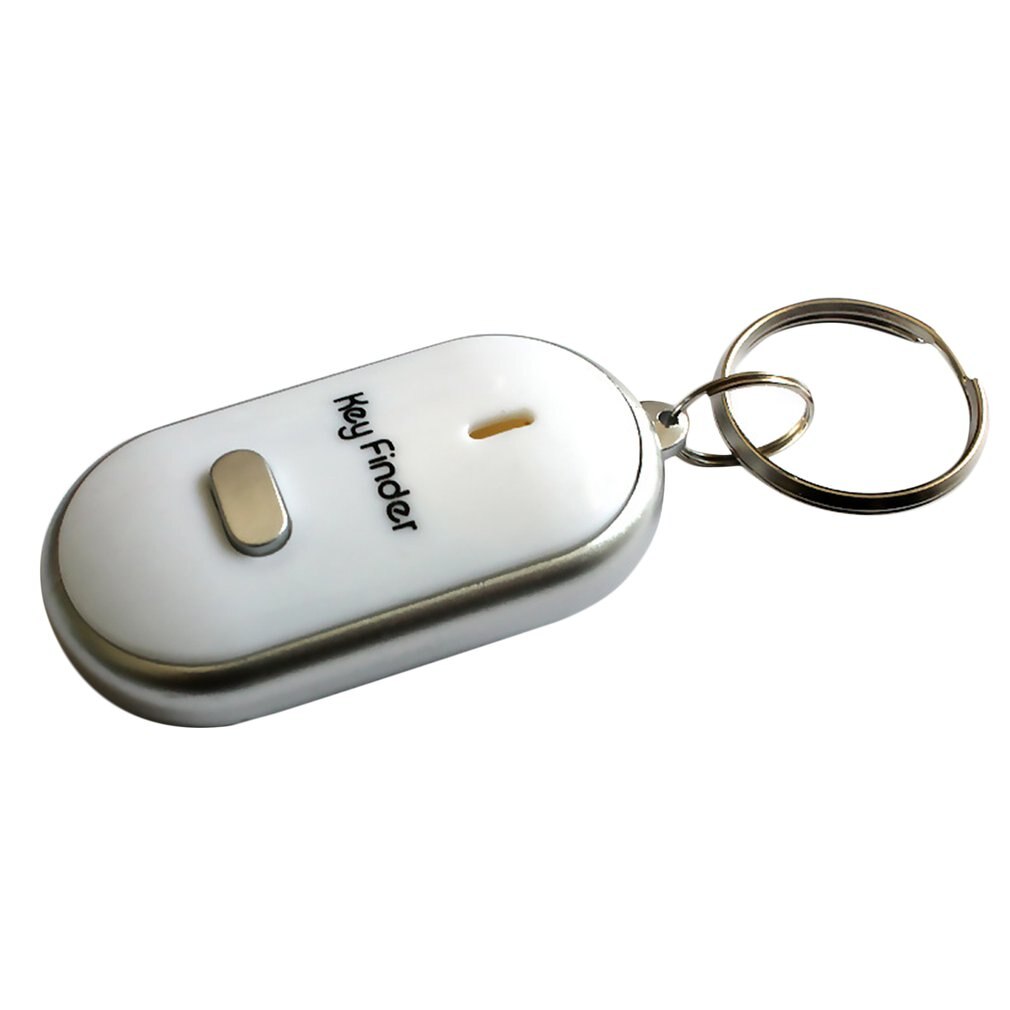 Anti-Lost Key Finder Smart Find Locator Keychain Whistle Beep Sound Control LED Torch Portable Car Key Finder: white