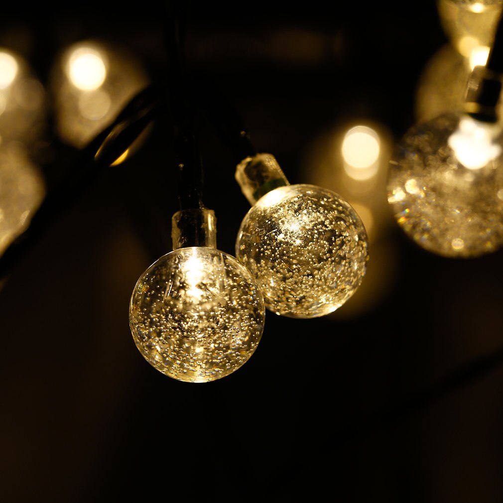 30 led bubblor solslinga ljus utomhus globala ljus kristallkula fe dekoration julfest hem gräsmatta