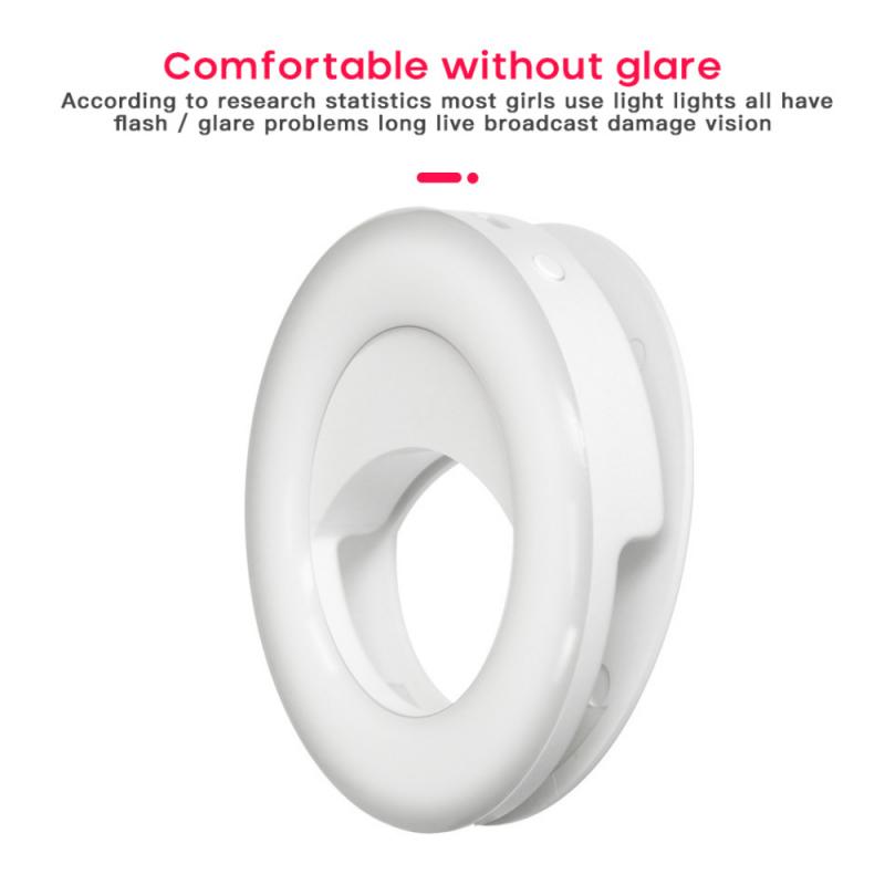 RGB LED Ring Mobile Phone Selfie Ring Flash Lens 3-level Brightness Fill Light Lamp Clip-on For Smartphone Light