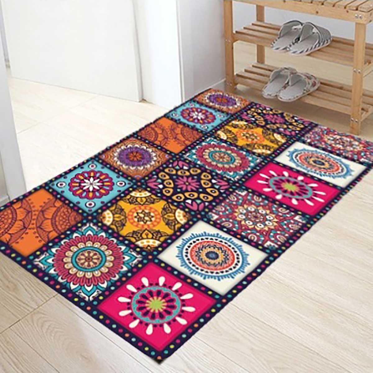 Antislip Bohemian Style Bloemen Patroon Tapijt Vloermat Woonkamer Balkon Badkamer Keuken Slaapkamer Tapijt