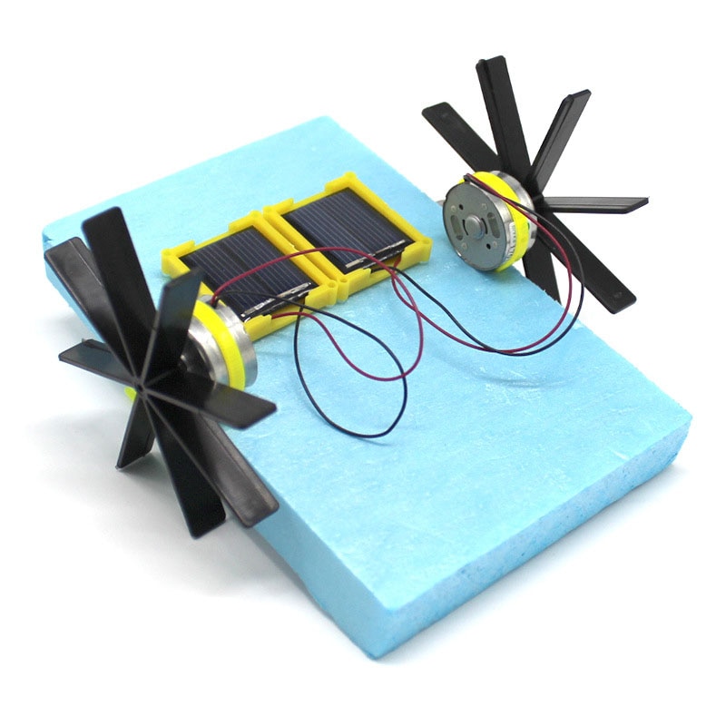 Puzzel Gemonteerd Kits Zonne-energie Wetenschap Experiment Kids DIY Zonne-energie Wiel Peddel Speelgoed Natuurkunde Onderwijs Middelen