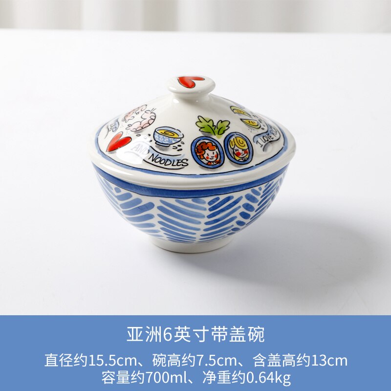 Chinese Kettle Ceramic Large Single Teapot Kung Fu Tea Set Afternoon Tea Home Japanese Style Cute Tea Making Tea Brewing Pot: 6 bowl with Lid