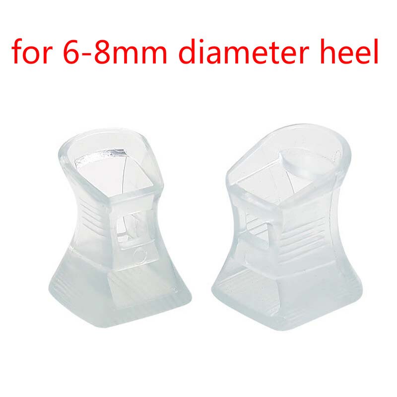 Protector de tacón alto de PVC para tacones de aguja estilo latino, cubiertas antideslizantes para baile, accesorios para zapatos de boda de novia, 1 par: White S