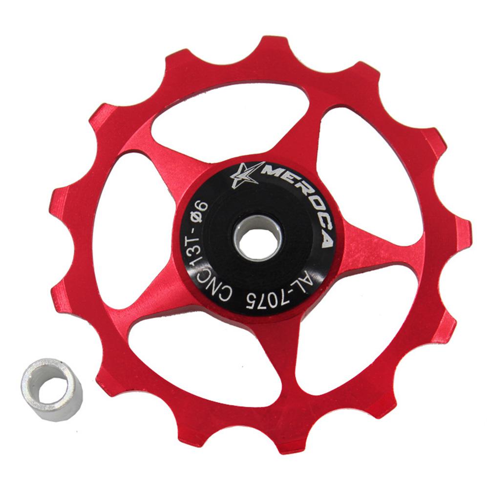 11T/13T Aluminium Mtb Mountainbike Fiets Achterderailleur Pulley Jockey Wiel Racefiets Gids Roller voor 7/8/9/10 Speed: 13T red
