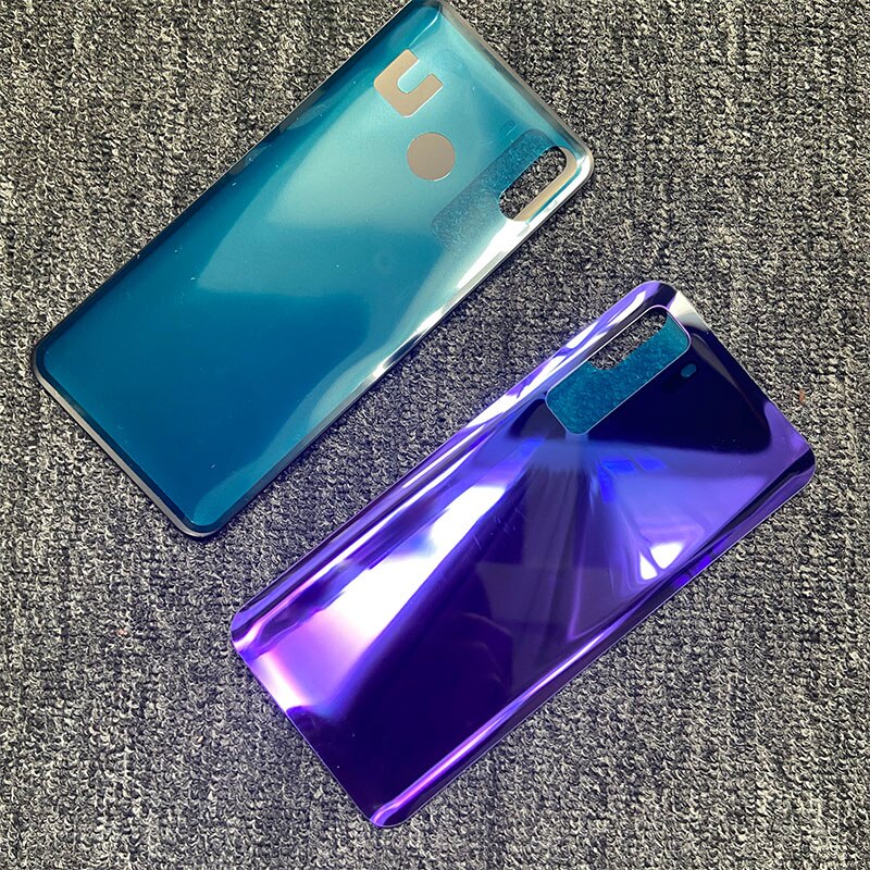 For Huawei P40 Lite 5G Back Battery Cover Back Door Housing Cover Case Glass With Camera Len for Huawei Nova 7 SE: NO lens purple