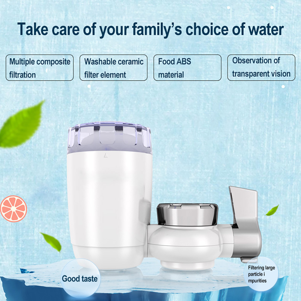 Water Faucet Filtration System Mini Faucet Water Filter Tap Water Filter with Activated Carbon Fits Standard Faucets FD