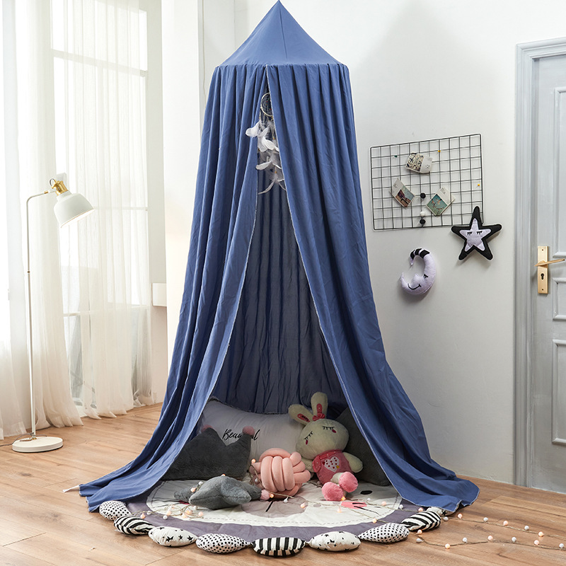 Baby Canopy Klamboe Kinderen Kamer Decoratie Crib Verrekening Baby Tent Viscose Baby Klamboe Fotografie Props: Royalblue