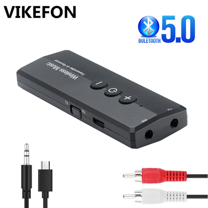 Bluetooth 5.0 Zender Ontvanger RCA 3.5mm Aux Jack Stereo Muziek Audio Draadloze Adapter voor TV PC Auto Kit met controle Knop