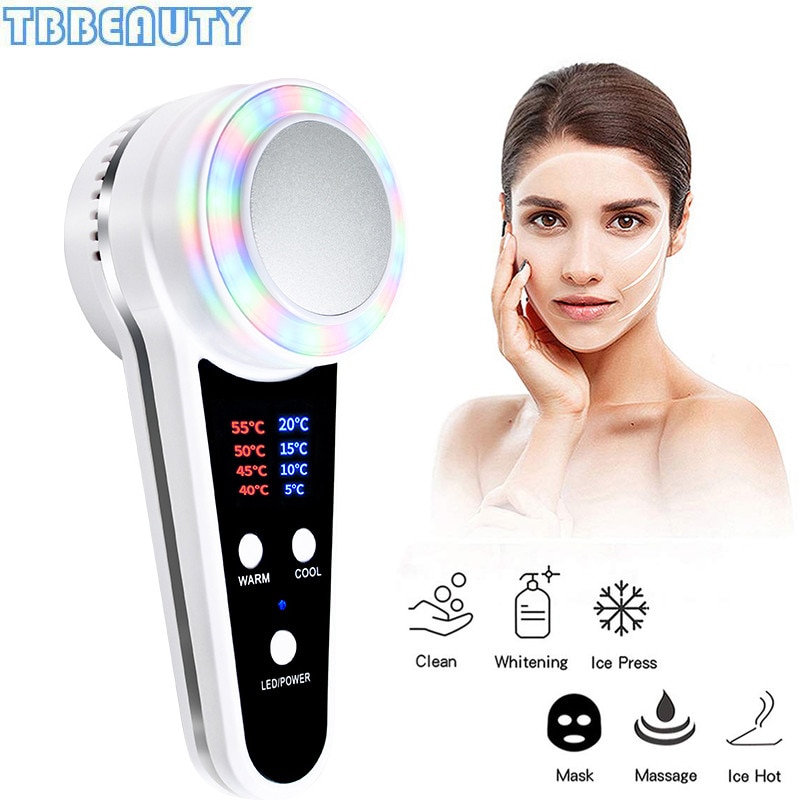 En Koude Photon Beauty Instrument Lcd Ultrasone Hamer Facial Massager Beauty Reiniging Apparaat Rimpels Verwijderen Usb Opladen