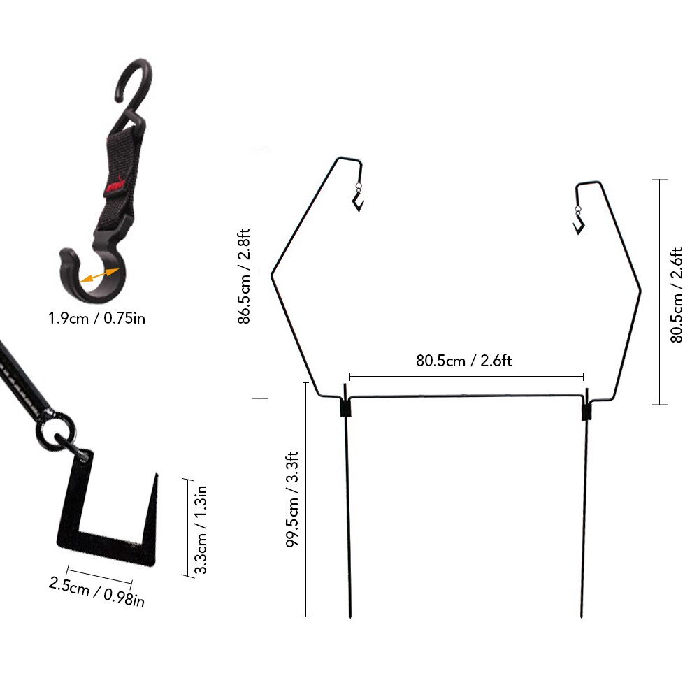 Outdoor Camping Apparatuur Afneembare Lantaarn Stand Lamp Statief Staal Camping Lamp Beugel Houder Voor Camping Wandelen Vissen