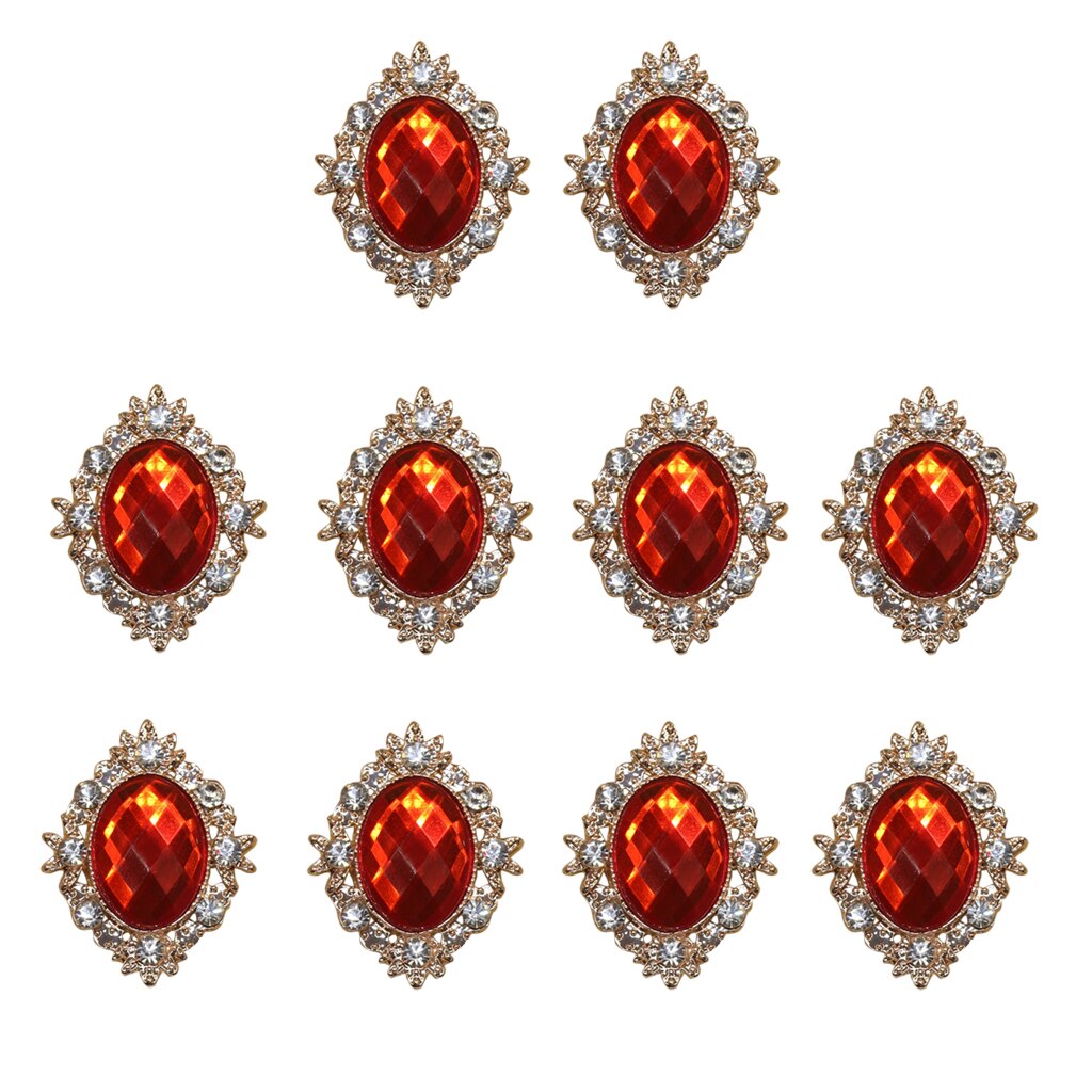10 Pcs 25 Mm Strass Cabochons Plaksteen Crystal Knoppen Versieringen Bruiloft Sieraden Telefoon Decor Diy Kledingstuk Naaien Acce: Red