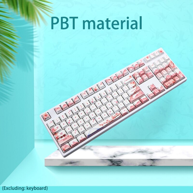PBT Keycap Set Five-Sided Sublimation Cherry Bloss... – Grandado