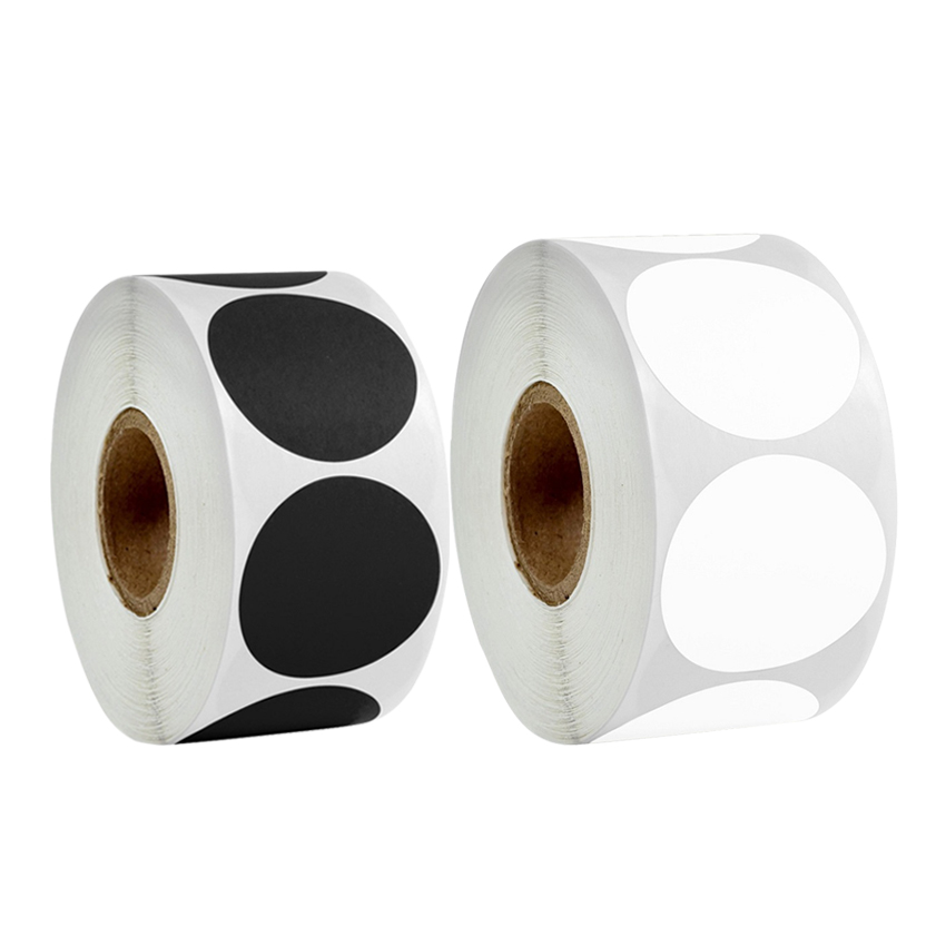 100–500 Stück schwarz-weiße runde Aufkleber, Punkt-Etiketten in reiner Farbe, 25 mm/38 mm/50 mm, DIY handgefertigte Schulbriefpapier-Aufkleber