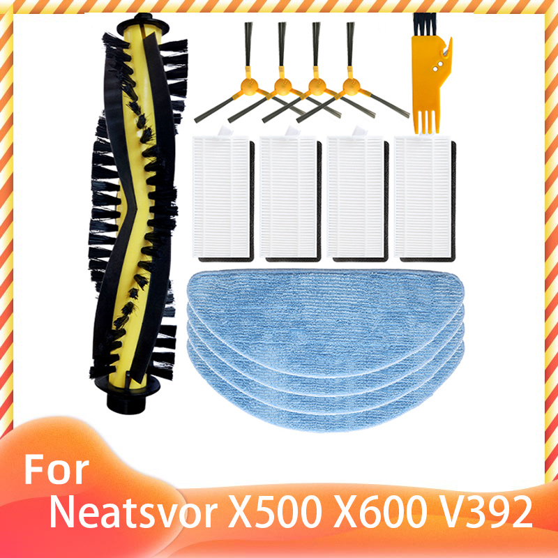 For Neatsvor X520 X500 Tesvor X500 Pro T8 M1 Ikhos Create NetBot S15 S14 Hepa Filter Mop Cloth Main Side Brush: light yellow