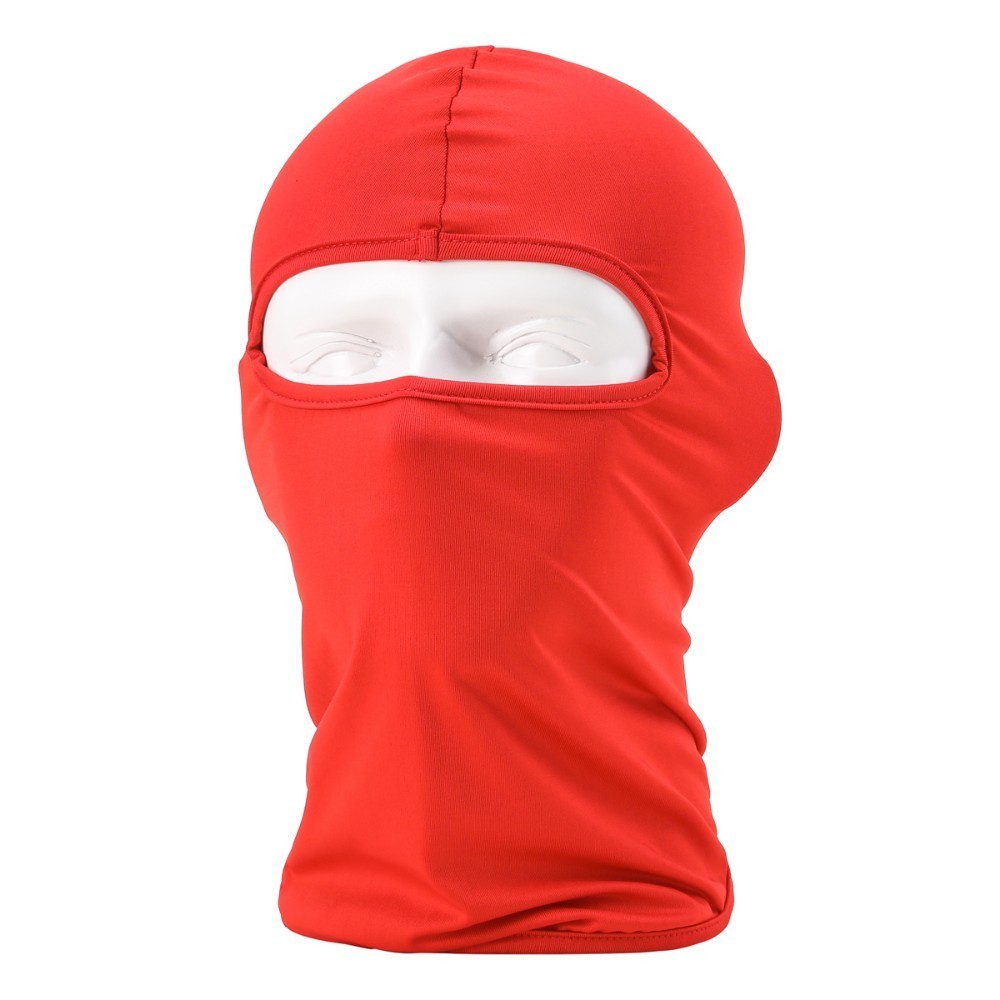 Máscara facial de ciclista de Lycra a prueba de polvo para hombres y mujeres, sombrero para bicicleta, motociclismo, protector facial, cinta para la cabeza antiviento: Red