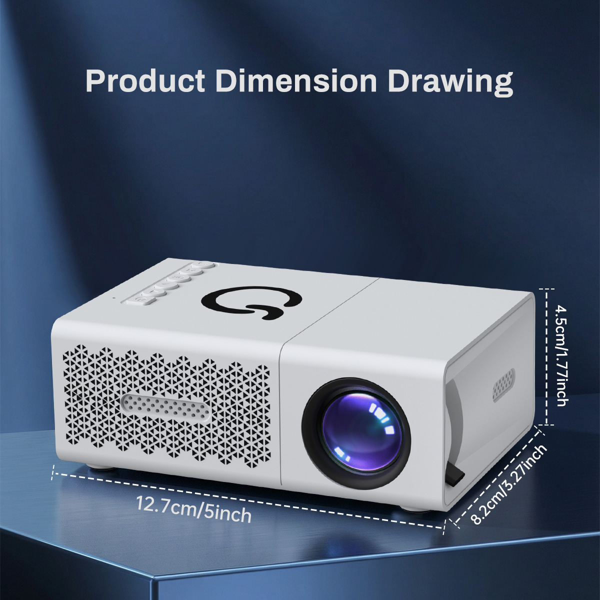 Projetor portátil, Nativo 720P, tela de 30-100 polegadas, projetor para home theater, viagens e jogos, presente de Natal: plugue da UE
